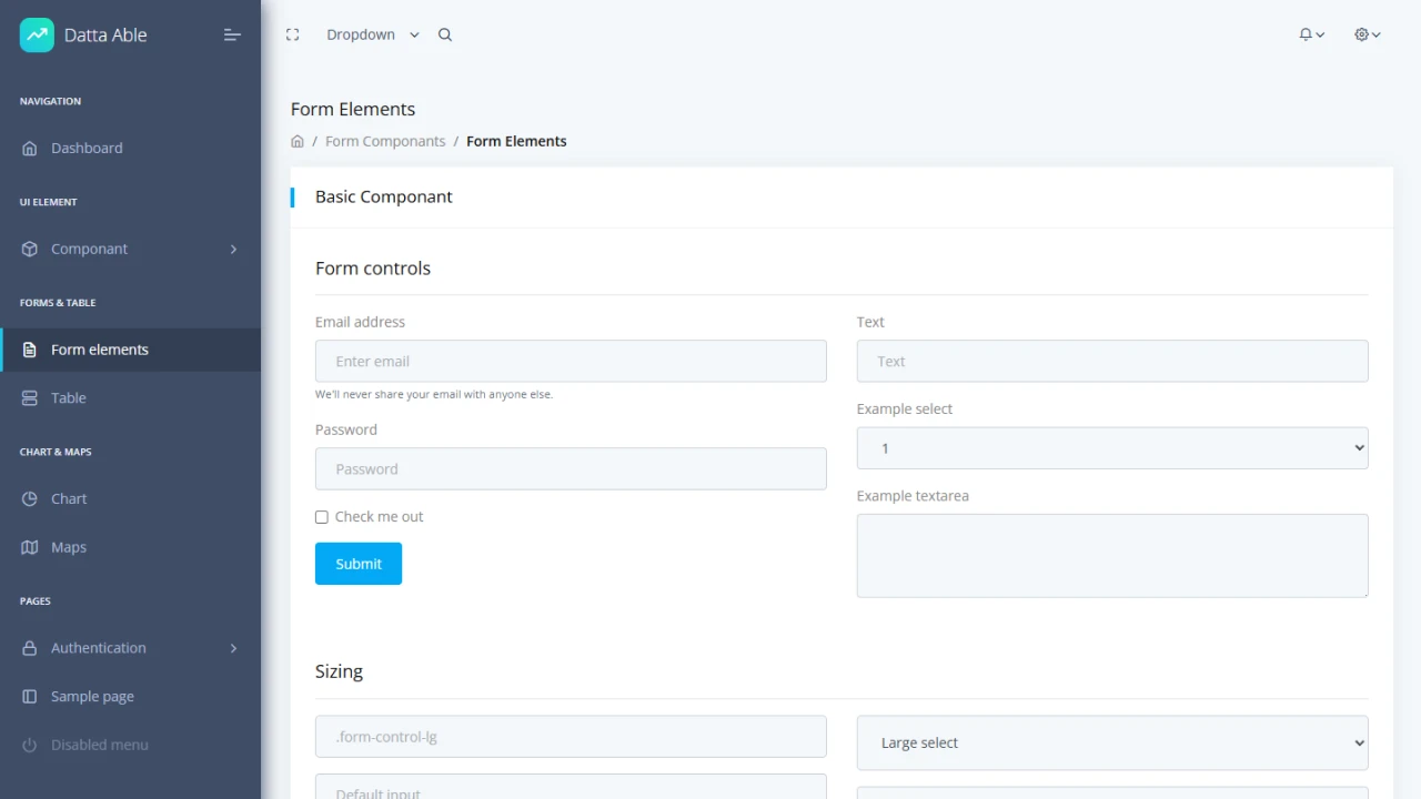 Datta Able Bootstrap 5 Free Form Element Template