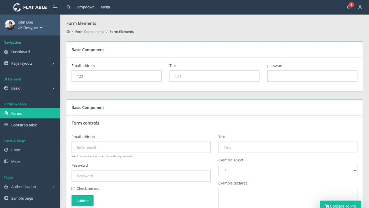 Flat Able Bootstrap Free Form Template