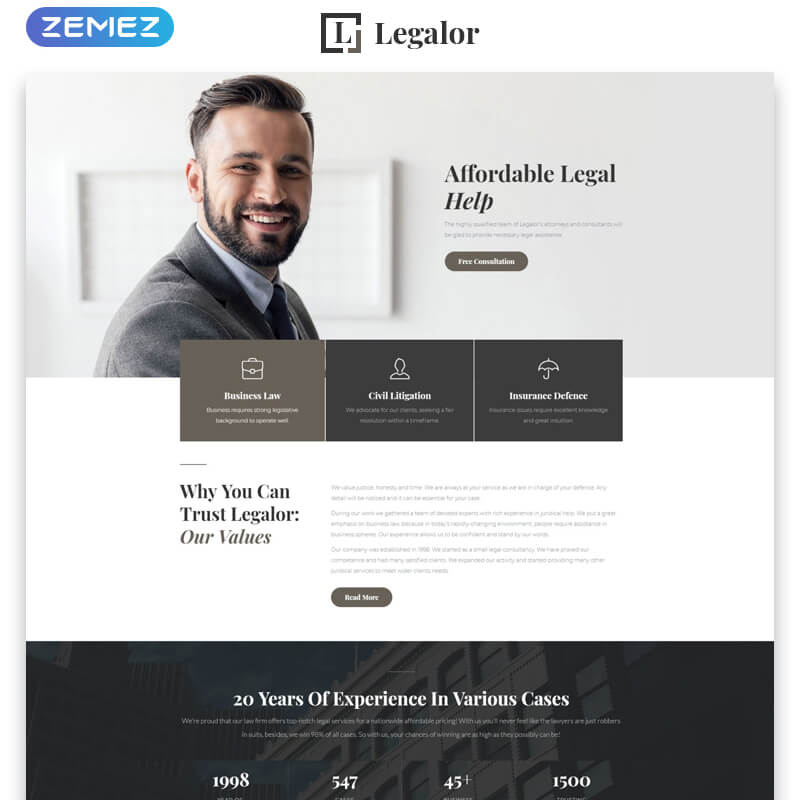 Legalor - Bootstrap Templates