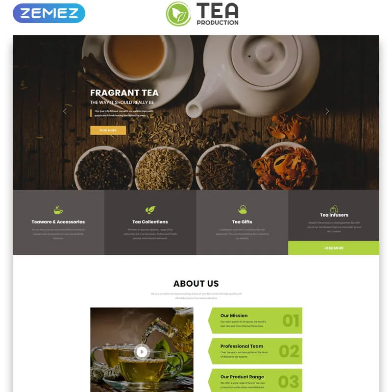 TEA Production - Bootstrap Templates