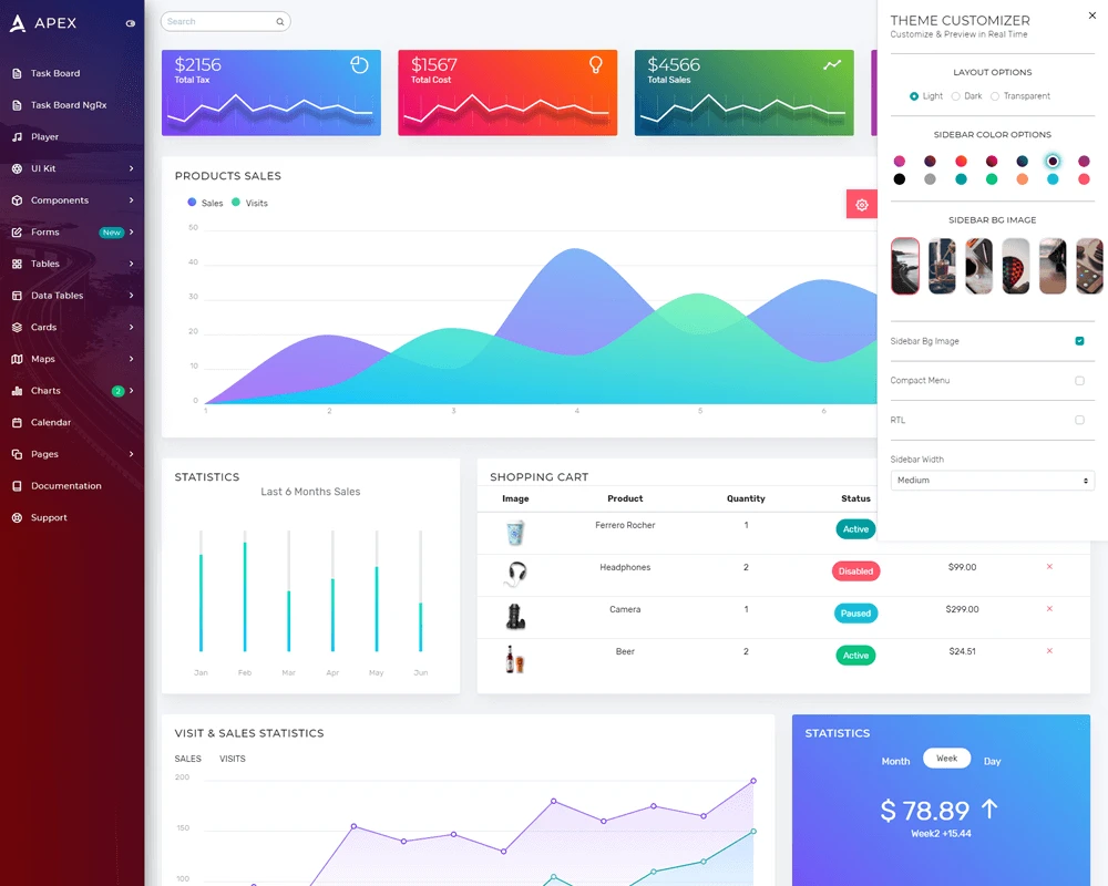 Apex - UI Admin Template