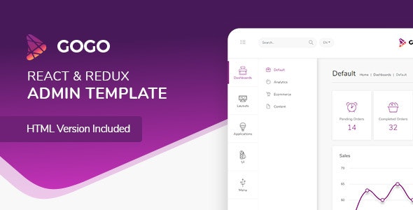 gogo react admin envato sale 2020