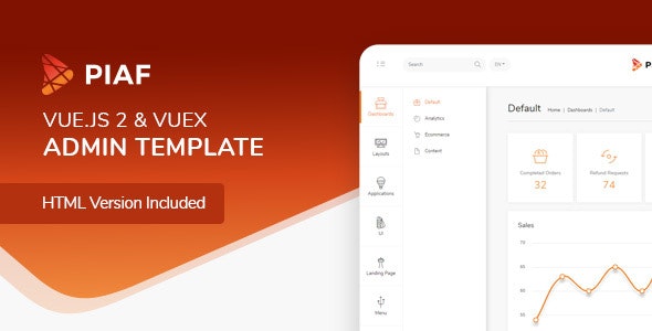 piaf admin envato sale 2020