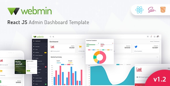 webmin react admin envato sale 2020