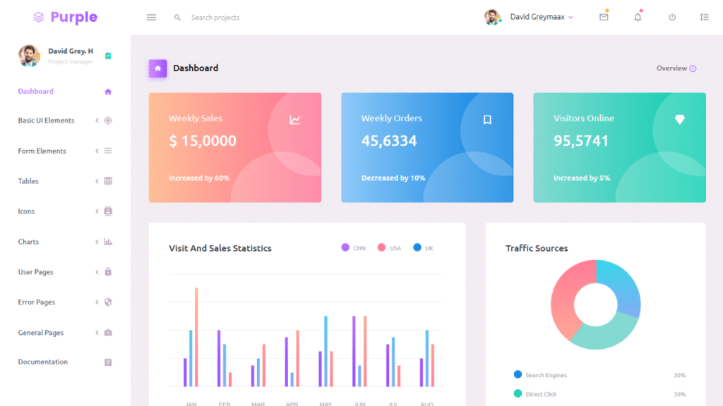 Purple React Bootstrap