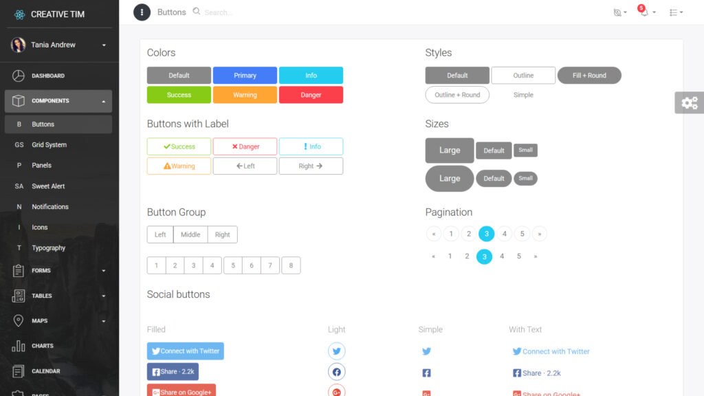 Light Bootstrap Dashboard PRO React