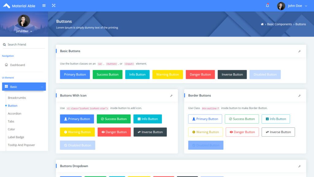 Material Able Bootstrap 4 Free Admin Template