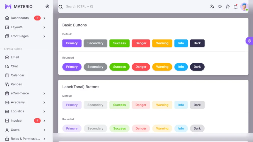 Materio Dashboard PRO – Bootstrap 5
