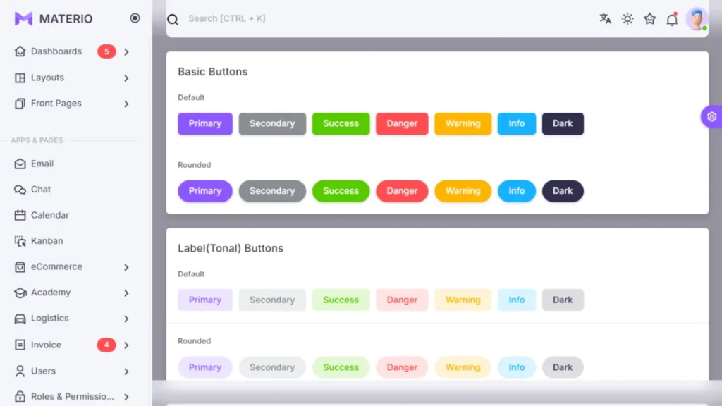 Materio Dashboard PRO – Bootstrap 5​