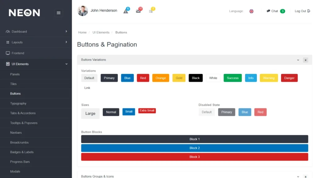 Neon - Bootstrap Admin Theme
